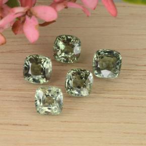 Achetez naturel 3,80ct vert saphir gems, coupe coussin, en provenance tanzanie chez gemselect. en stock, livraison internationale!