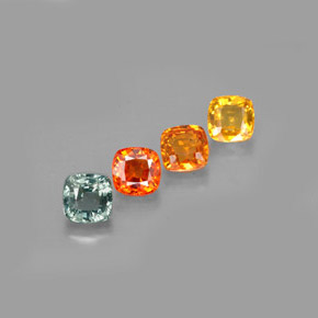 Achetez naturel ct multicolore saphir gems, coupe coussin, en provenance tanzanie chez gemselect. en stock, livraison internationale!