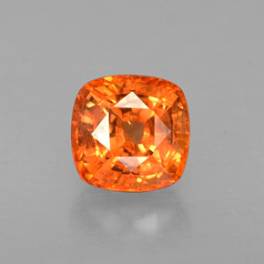 Saphir orange naturelle coupe coussin, 0,88 ct, VS