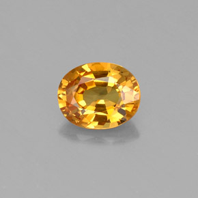 Saphir jaune naturelle coupe ovale, 0,74 ct, VVS