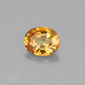 Saphir jaune naturelle coupe ovale, 0,74 ct, VVS