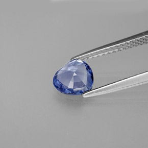 Saphir bleue naturelle forme de coeur, 0,93 ct, VVS-VS