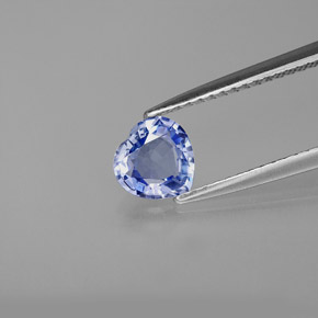 Saphir bleue naturelle forme de coeur, 0,78 ct, VVS-VS