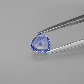 Saphir bleue naturelle forme de coeur, 0,71 ct, VVS-VS
