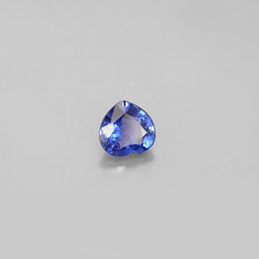 Saphir bleue naturelle forme de coeur, 0,44 ct, VS