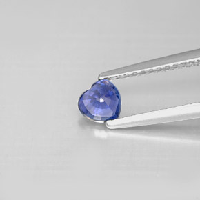 Saphir bleue naturelle forme de coeur, 0,44 ct, VS