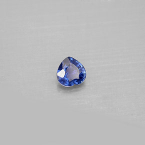 Saphir bleue naturelle forme de coeur, 0,37 ct, VS