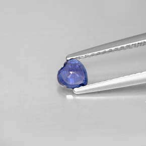 Saphir bleue naturelle forme de coeur, 0,37 ct, VS