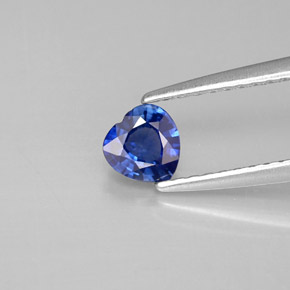 Saphir bleue naturelle forme de coeur, 0,44 ct, VS