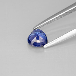Saphir bleue naturelle forme de coeur, 0,44 ct, VS