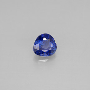 Saphir bleue naturelle forme de coeur, 0,43 ct, VS