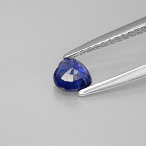 Saphir bleue naturelle forme de coeur, 0,43 ct, VS