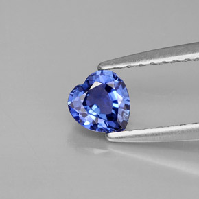 Saphir bleue naturelle forme de coeur, 0,44 ct, VS