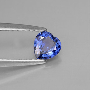 Saphir bleue naturelle forme de coeur, 0,44 ct, VS