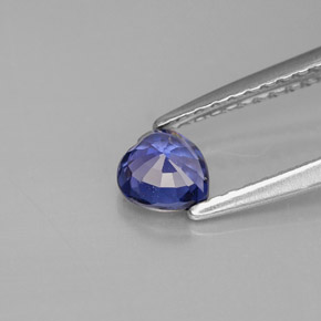 Saphir bleue naturelle forme de coeur, 0,44 ct, VS