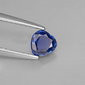 Saphir bleue naturelle forme de coeur, 0,36 ct, VS