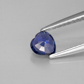 Saphir bleue naturelle forme de coeur, 0,36 ct, VS