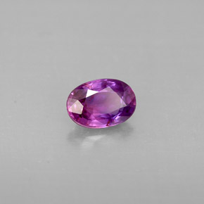 Saphir violet naturelle coupe ovale, 0,60 ct, VS-SI