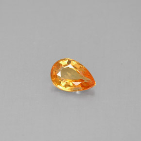 Saphir orange naturelle en forme de poire, 0,50 ct, VS