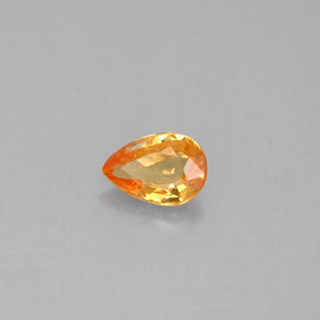 Saphir orange naturelle en forme de poire, 0,50 ct, VS