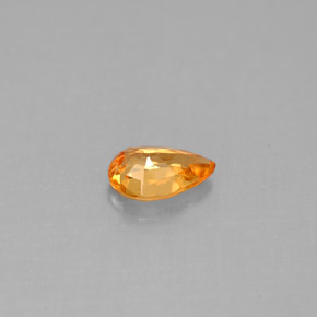 Saphir orange naturelle en forme de poire, 0,50 ct, VS