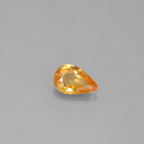Saphir jaune naturelle en forme de poire, 0,37 ct, VS
