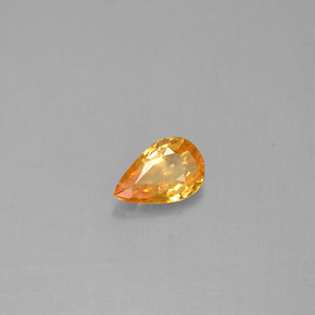 Saphir jaune naturelle en forme de poire, 0,37 ct, VS