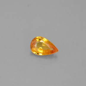 Saphir orange naturelle en forme de poire, 0,43 ct, VS