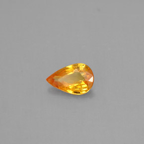 Saphir orange naturelle en forme de poire, 0,43 ct, VS