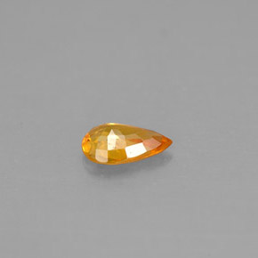 Saphir orange naturelle en forme de poire, 0,43 ct, VS