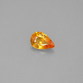 Saphir orange naturelle en forme de poire, 0,51 ct, VS