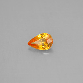 Saphir orange naturelle en forme de poire, 0,51 ct, VS