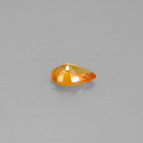 Saphir orange naturelle en forme de poire, 0,51 ct, VS