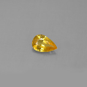 Saphir jaune naturelle en forme de poire, 0,44 ct, VVS-VS