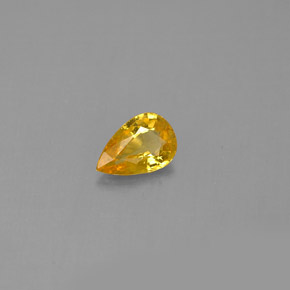 Saphir jaune naturelle en forme de poire, 0,44 ct, VVS-VS