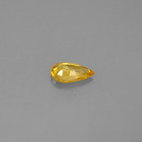 Saphir jaune naturelle en forme de poire, 0,44 ct, VVS-VS