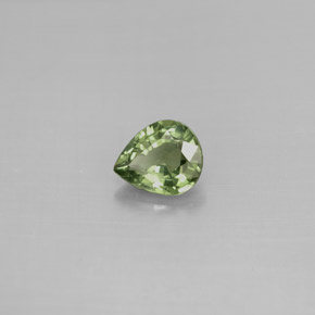 Saphir Vert naturelle En forme de poire, 0.77 ct, VS