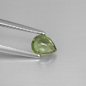 Saphir Vert naturelle En forme de poire, 0.77 ct, VS