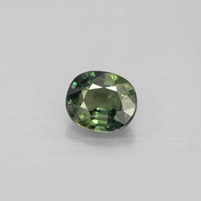 Saphir vert naturelle coupe ovale, 0,94 ct, VS