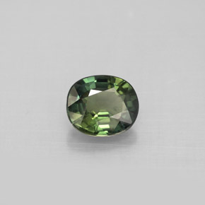 Saphir vert naturelle coupe ovale, 0,94 ct, VS