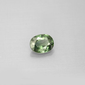 Saphir vert naturelle coupe ovale, 0,76 ct, VS
