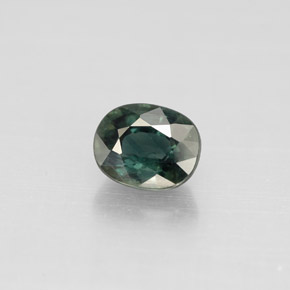 Saphir vert naturelle coupe ovale, 0,88 ct, VS