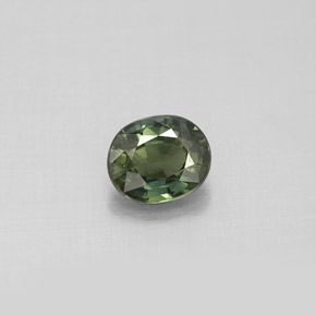 Saphir vert naturelle coupe ovale, 0,78 ct, VS
