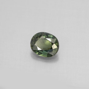 Saphir vert naturelle coupe ovale, 0,78 ct, VS