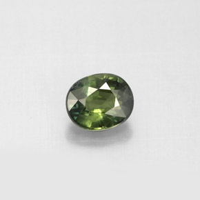 Saphir vert naturelle coupe ovale, 0,92 ct, VS-SI
