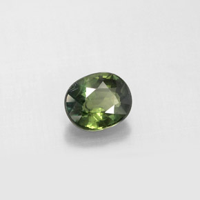 Saphir vert naturelle coupe ovale, 0,92 ct, VS-SI