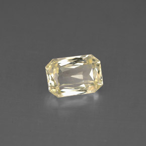 Saphir jaune naturelle taille émeraude, 1,40 ct, VS