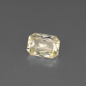 Saphir jaune naturelle taille émeraude, 1,40 ct, VS
