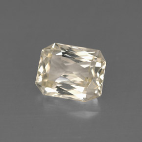 Saphir jaune naturelle taille émeraude, 1,34 ct, VVS-VS