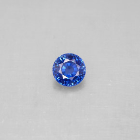Saphir bleue naturelle coupe roude, 0,54 ct, VS